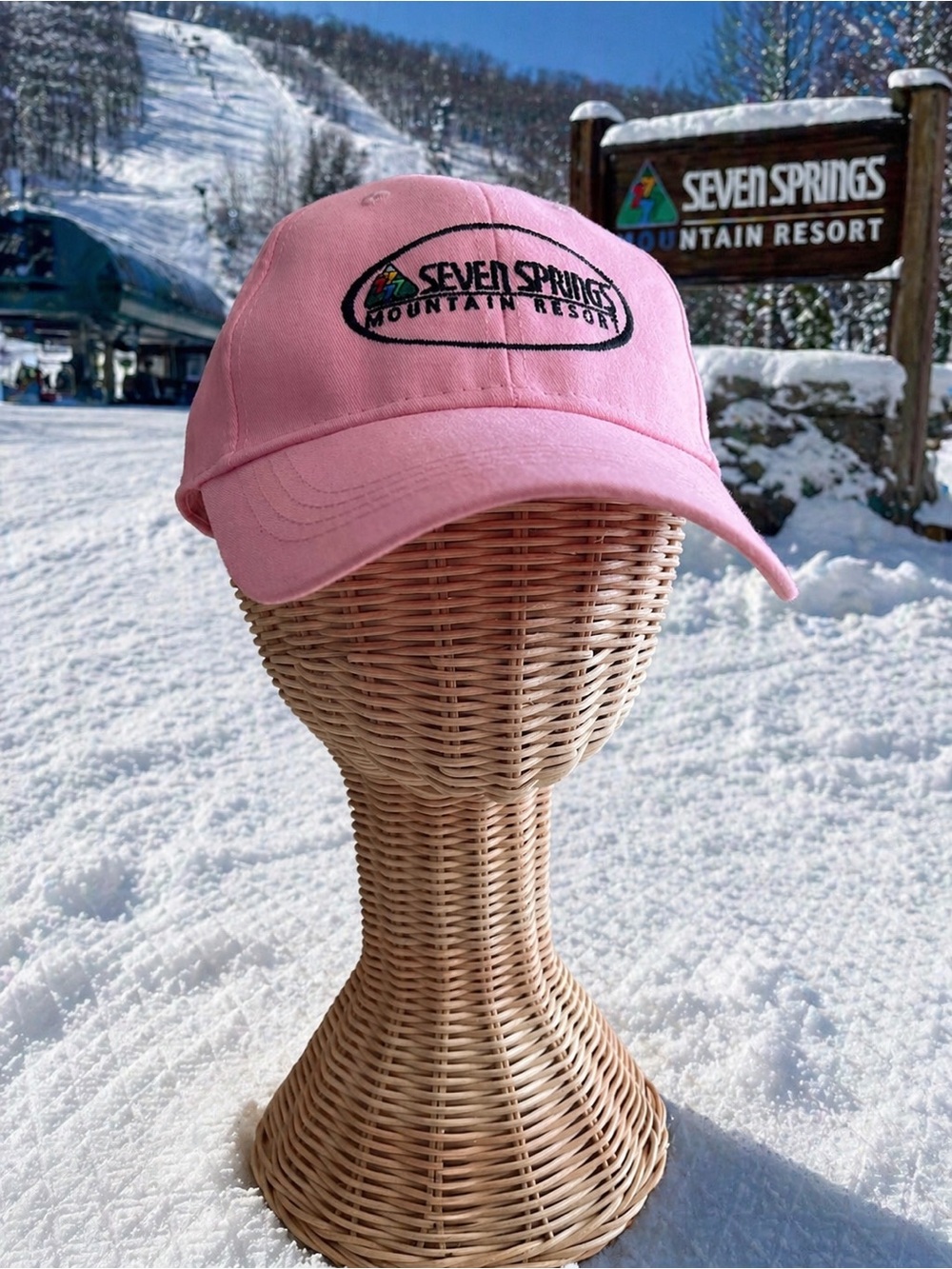 ✨5 for $25✨ Seven Springs Mountain Resort Pink Baseball Cap Ladies NWOT